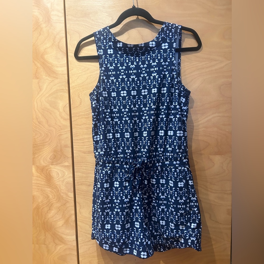 Navy Blue and White Athleta romper